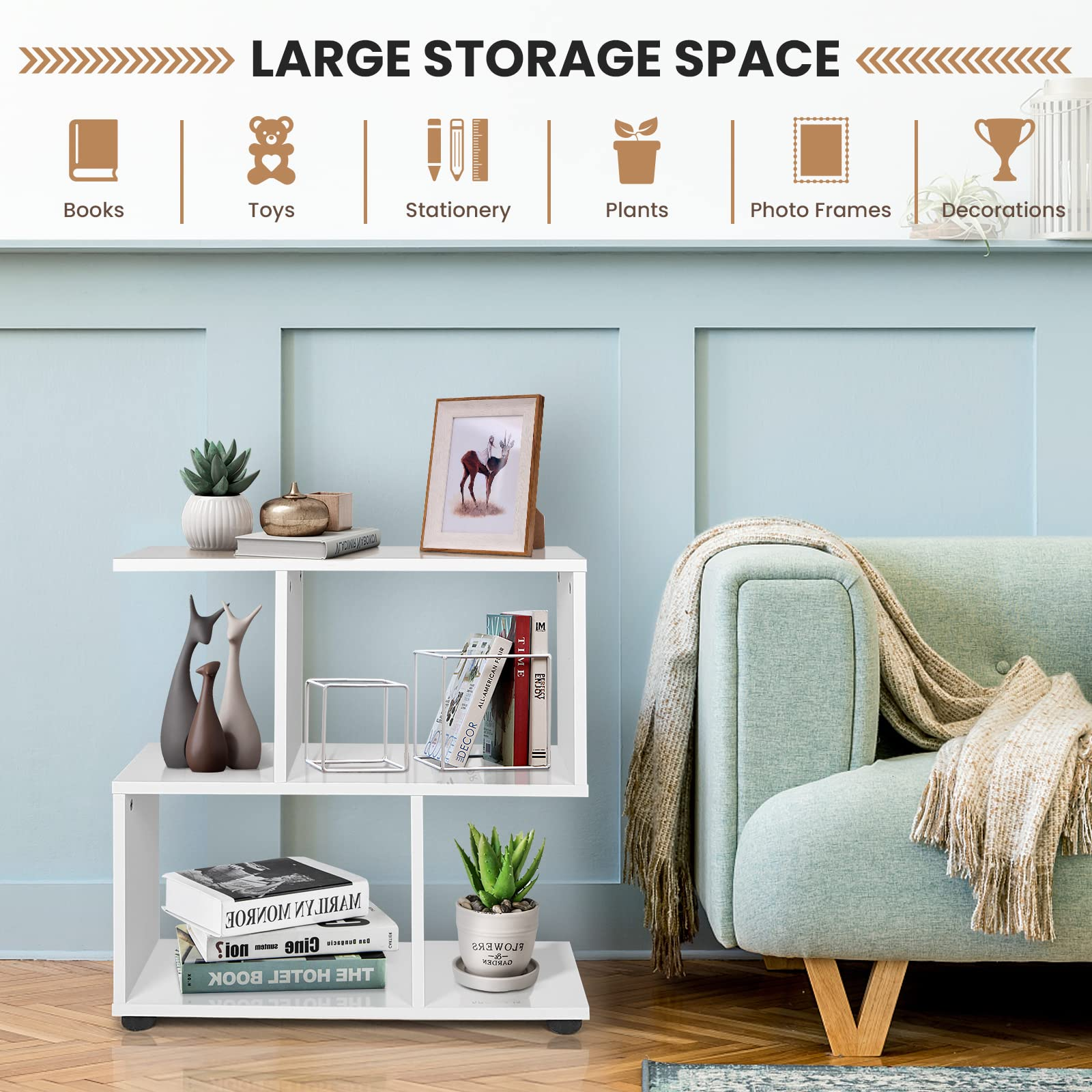 Giantex 3-Tier Geometric Bookshelf