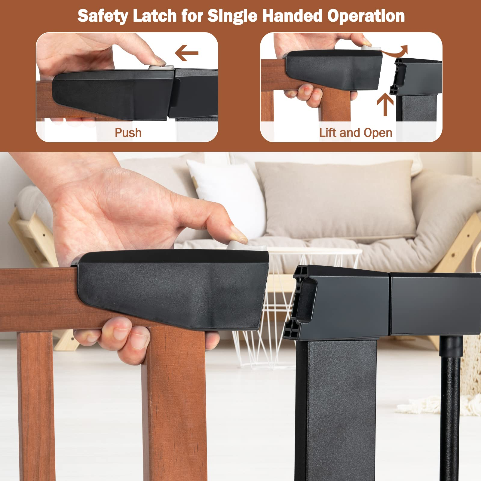 Giantex Walk Through Pet Safety Gate, Fit Opening 29.5'' to 38'' Wide