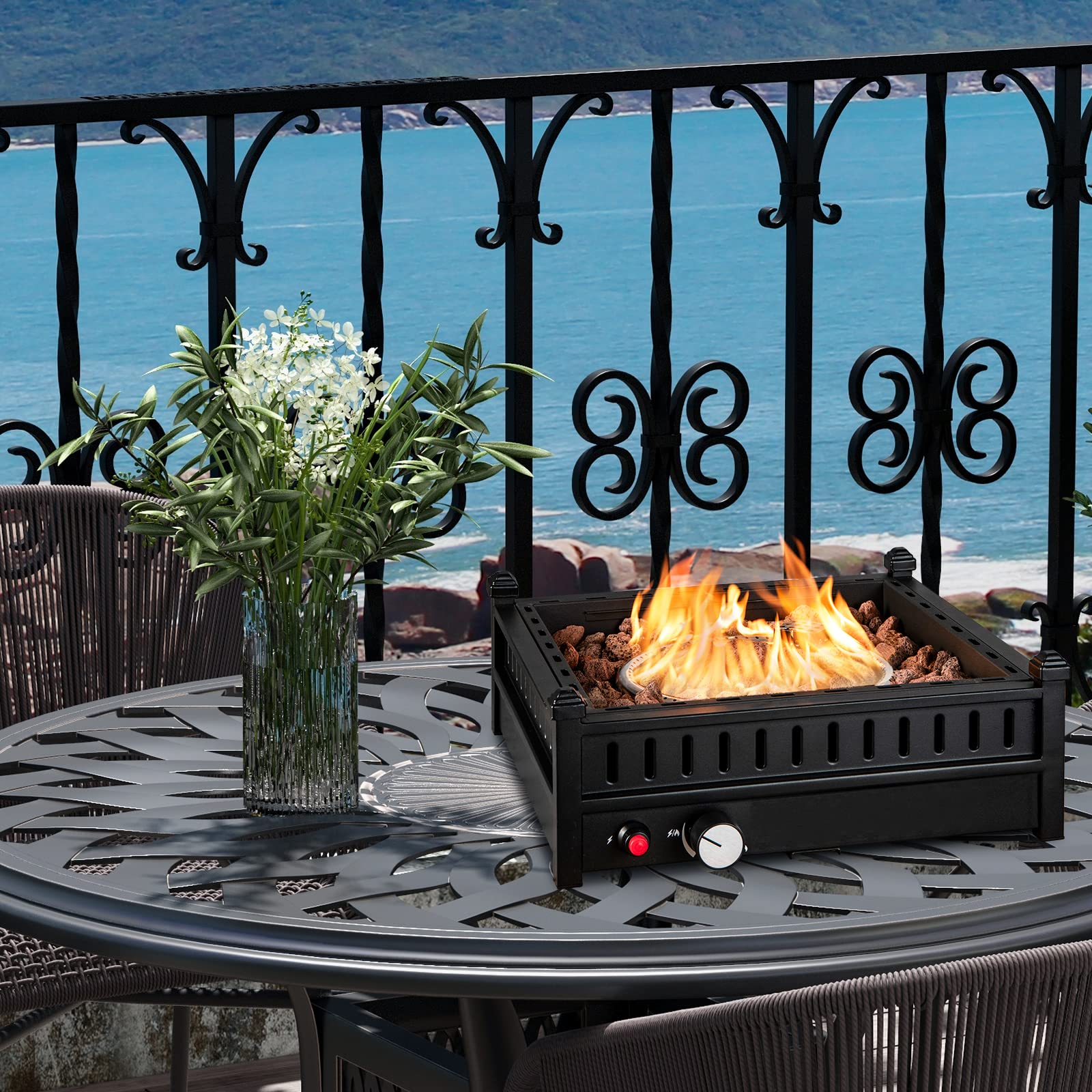 Giantex Outdoor Tabletop Fire Pit - 16.5 Inch Propane Fire Pit