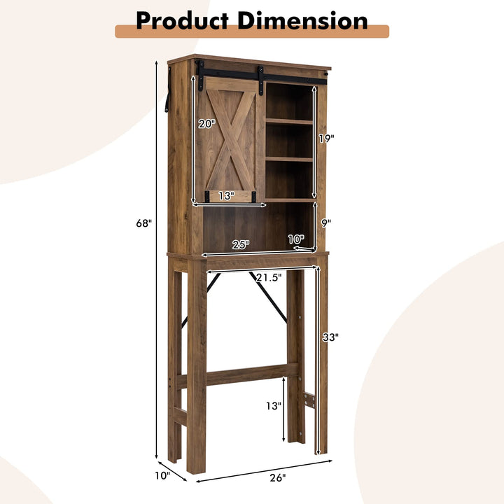 Giantex Over The Toilet Storage Cabinet - Freestanding Toilet Rack
