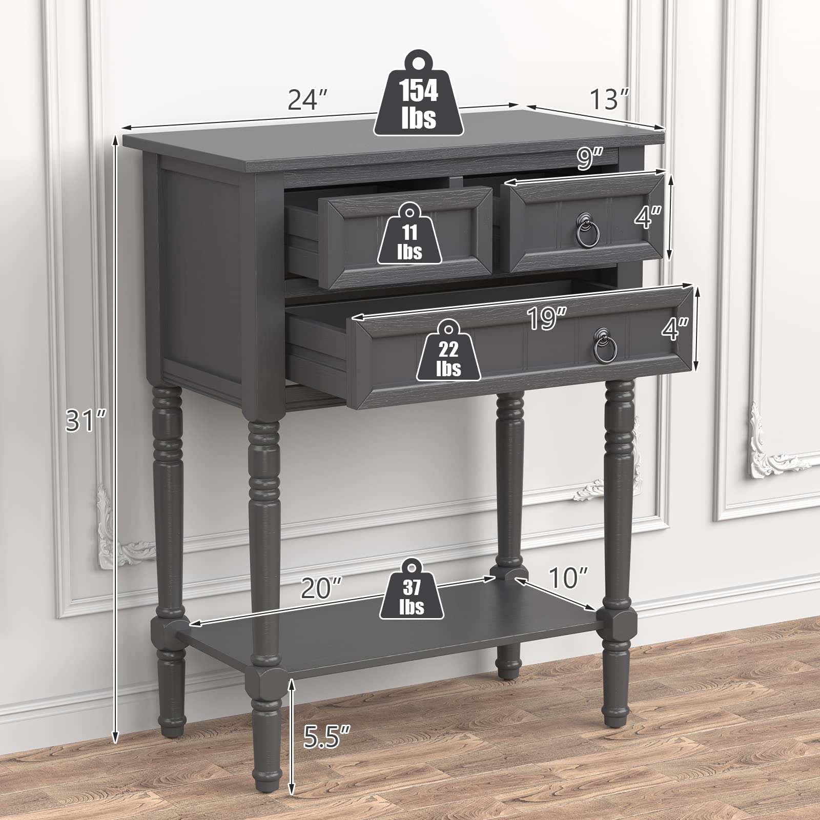 Giantex Console Table with Drawers