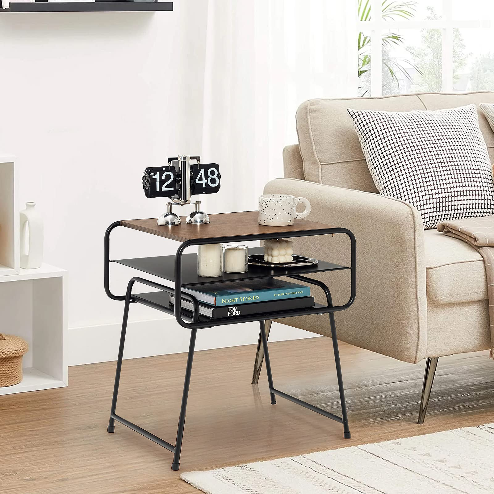 Giantex 3-Tier Side End Table with Shelf