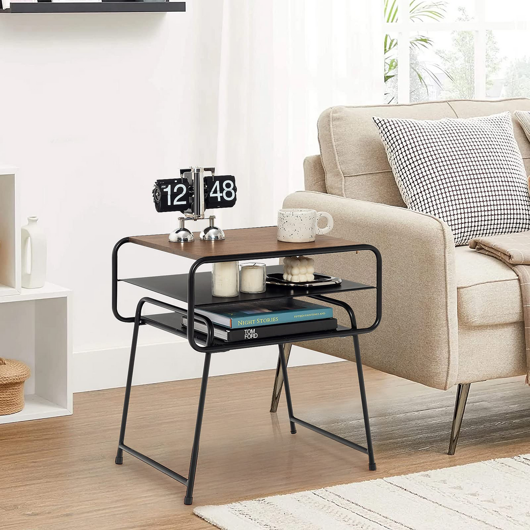 Giantex 3-Tier Side End Table with Shelf