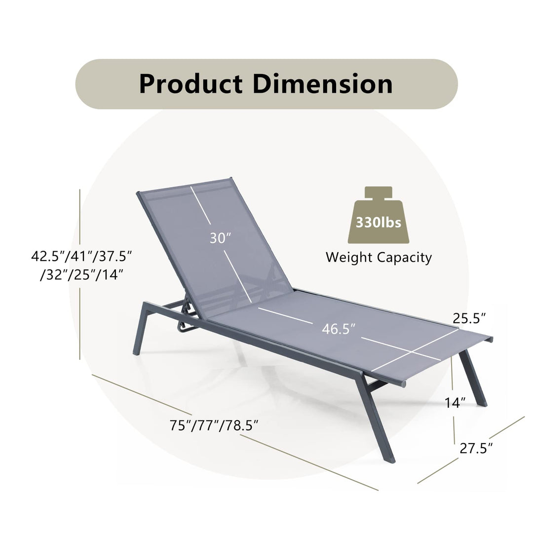 Giantex Patio Chaise Lounge Chair