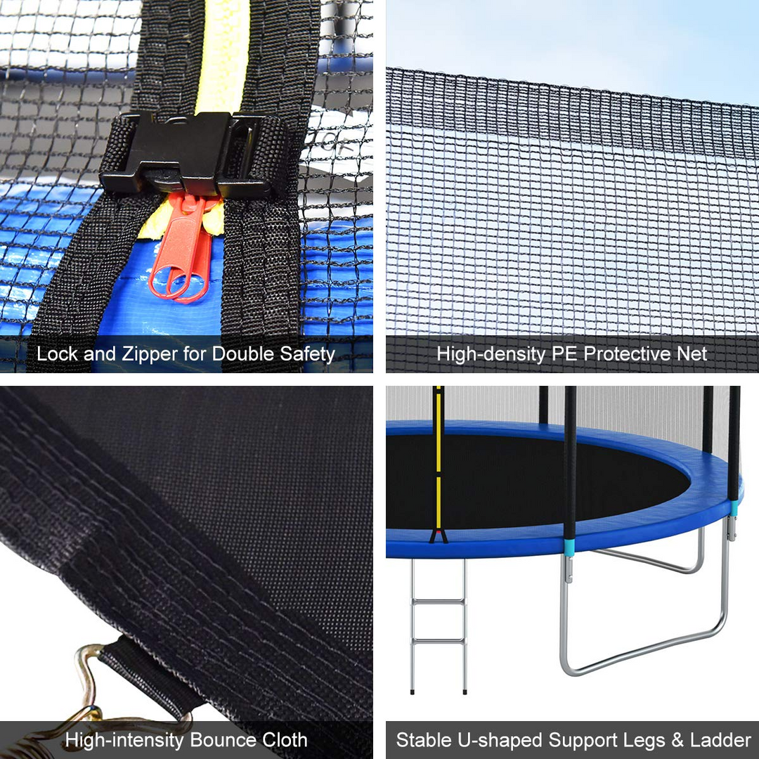 ASTM Approved 8 10 12 14 15 16Ft Trampoline for Adults Kids