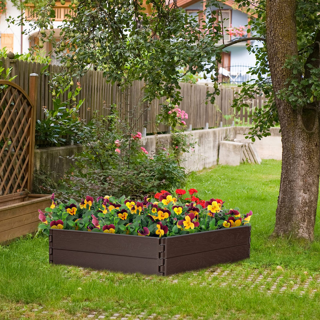 Giantex Planter Raised Bed, 8 Inch Deep, Brown