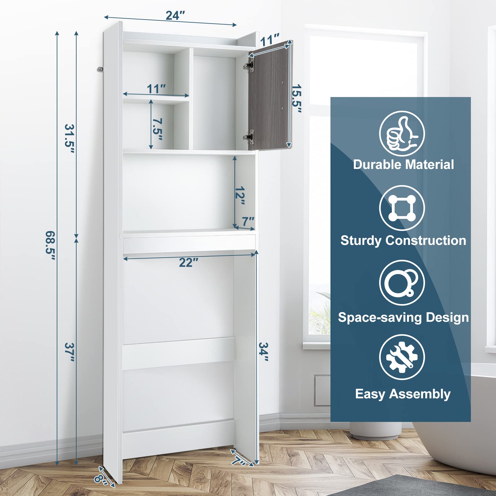 Giantex Over-The-Toilet Space-Saving Storage Cabinet