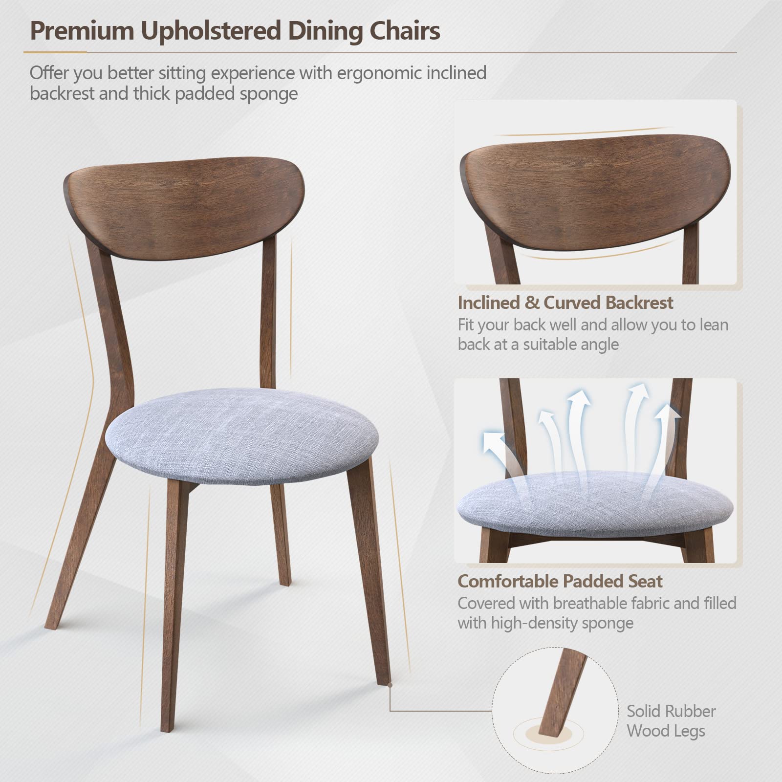 3 Piece Dining Table and Chair Set - Giantex