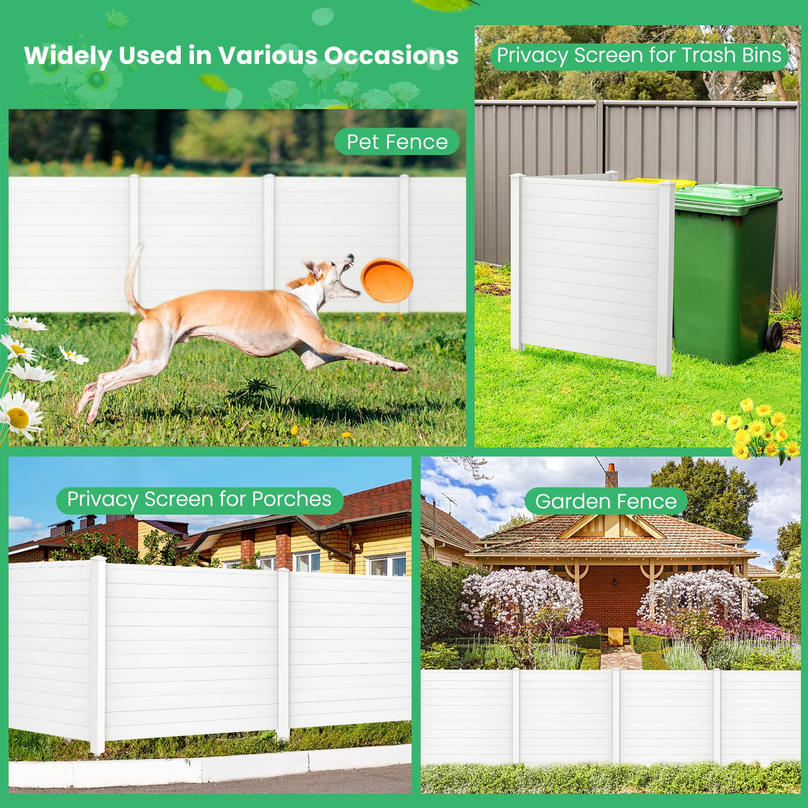 Trash Can Enclosure with 3 Stakes - Giantex