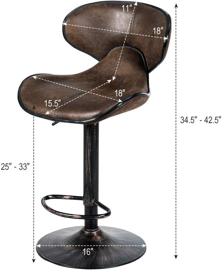 Vintage Barstools, Swivel Bar Stool - Giantex