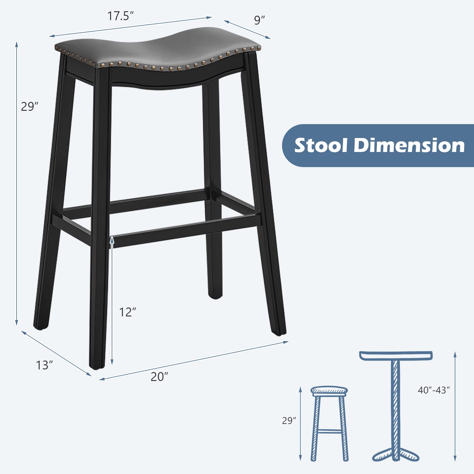 Giantex Counter Height Bar Stools Set