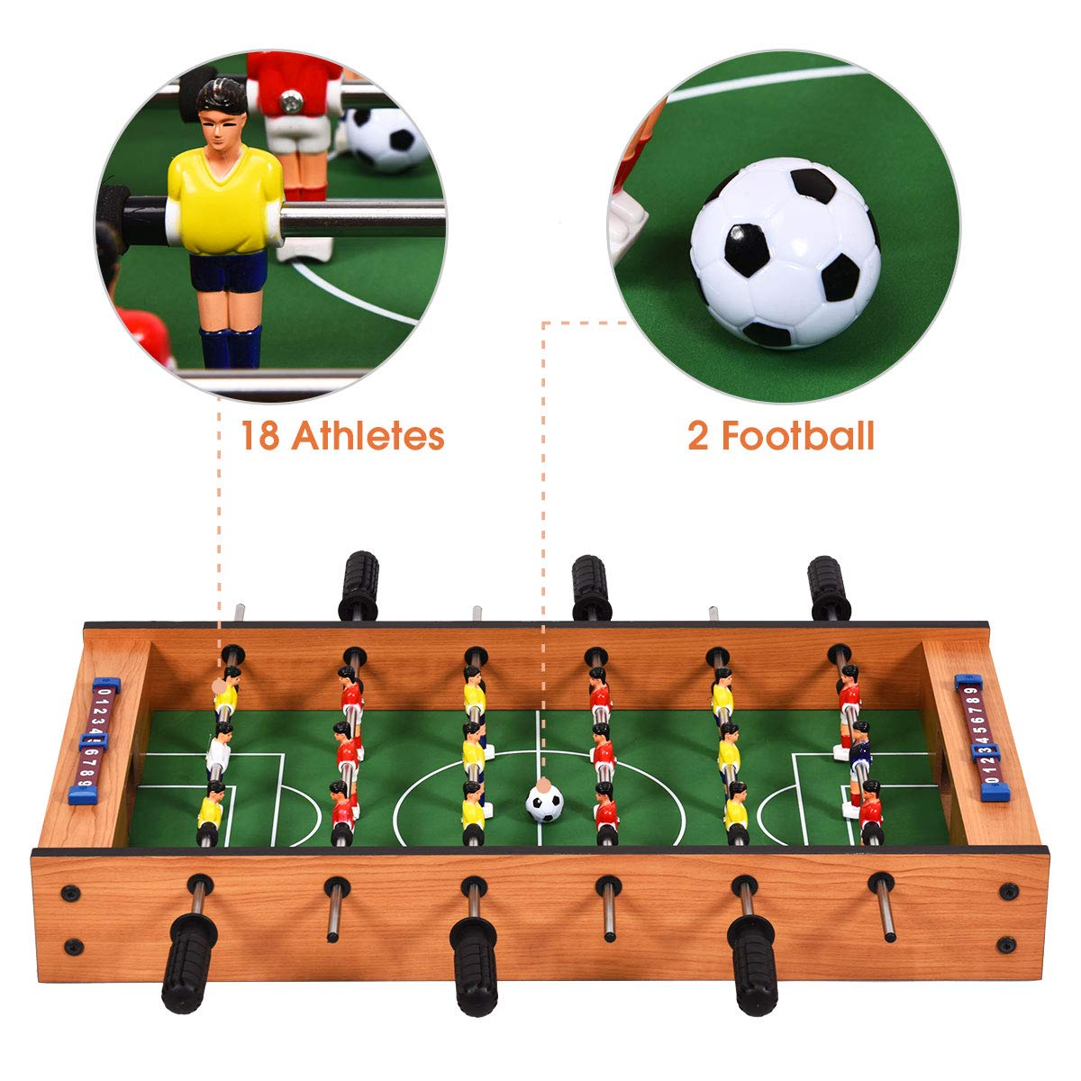 Giantex Multi Game Table, 2 in 1 Combo Mini Game Table Top w/ Soccer