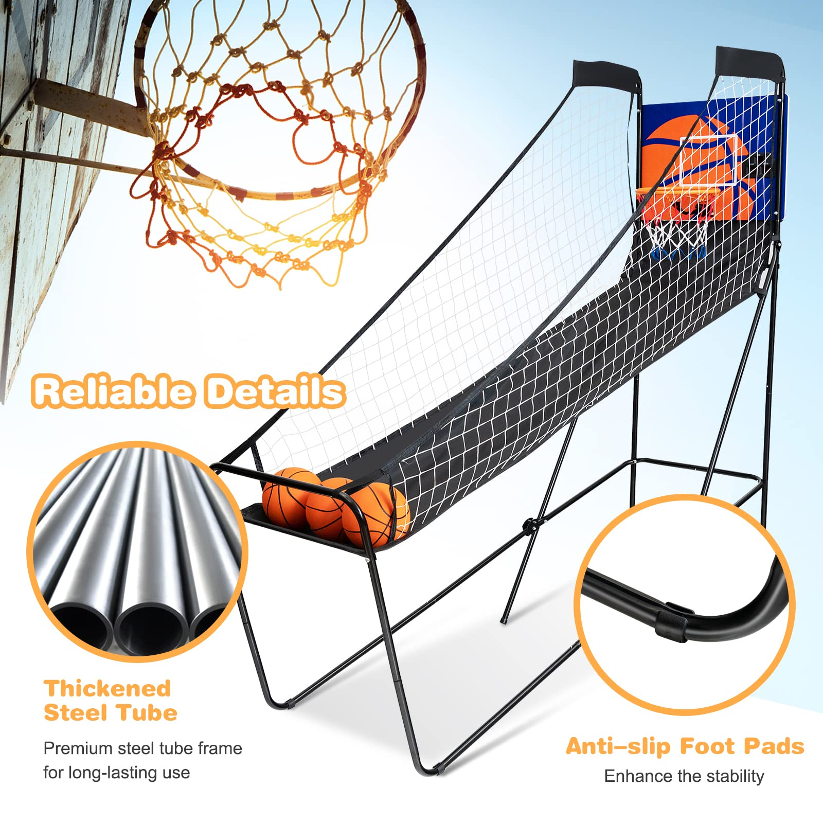 Foldable Electronic Arcade Basketball Game - Giantex