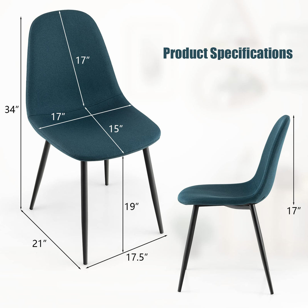 Giantex Modern Dining Chairs Set of 2 or 4 - Classic Comfy Upholstered 17” High Backrest Linen Dining Room Chairs