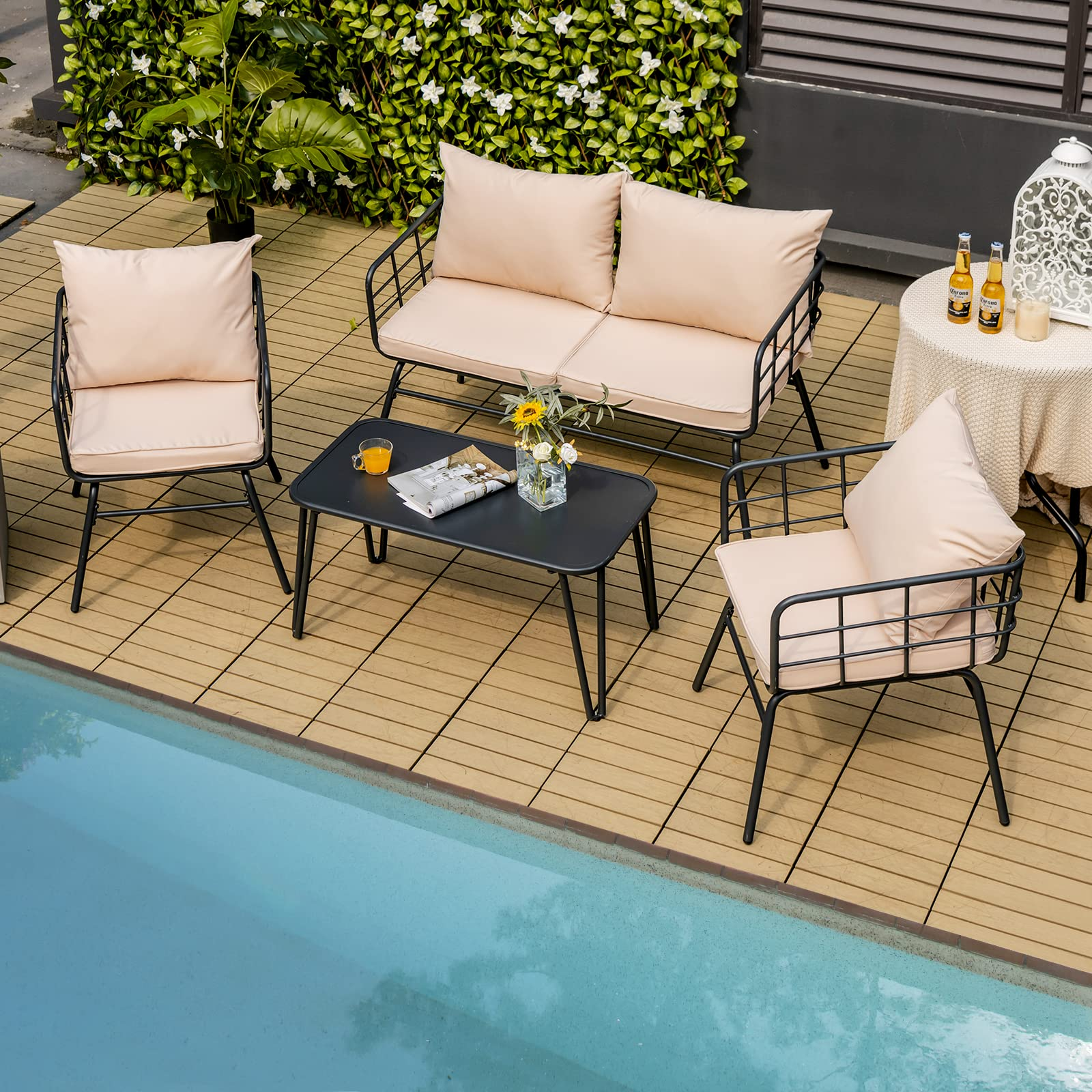 Giantex 4 Piece Patio Conversation Set