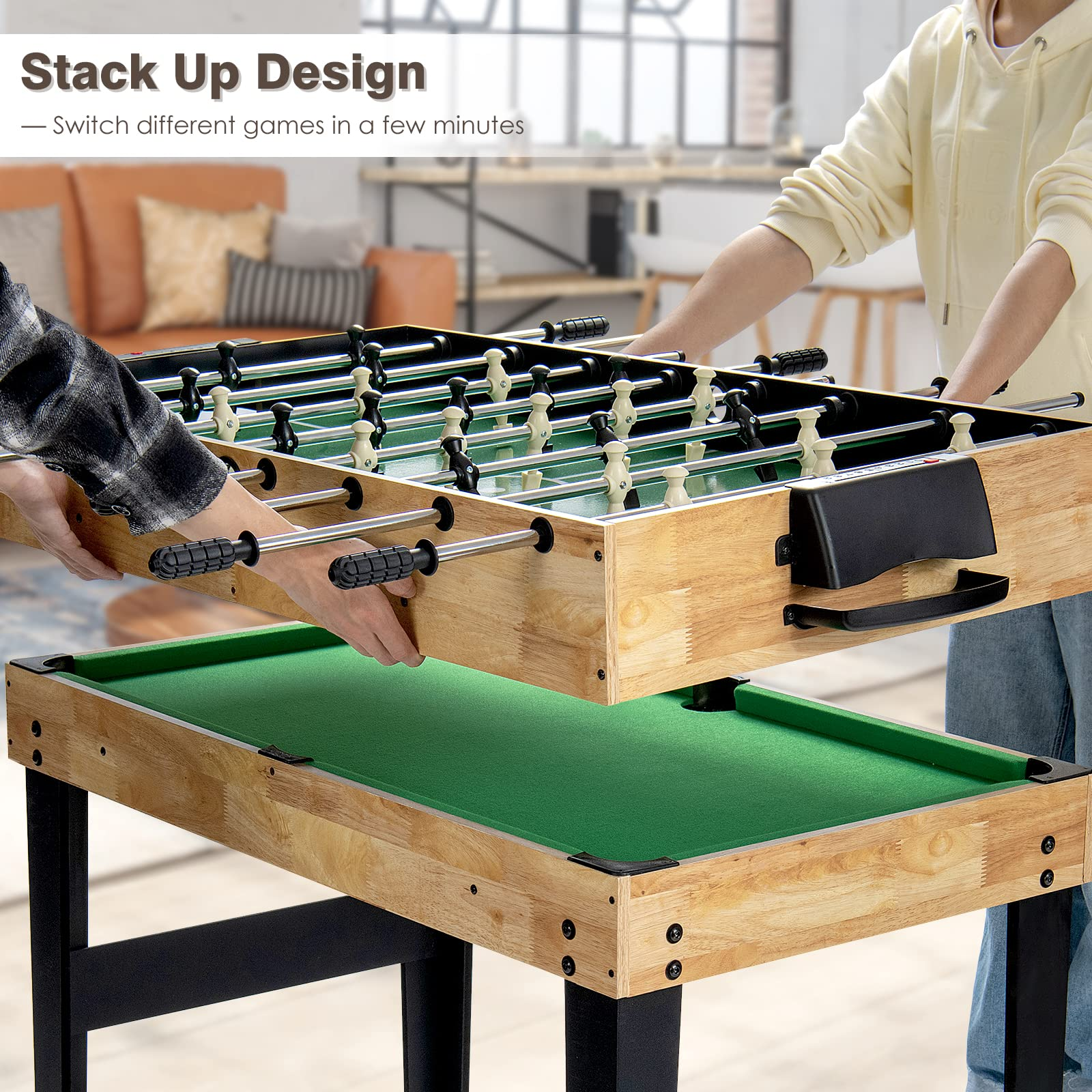 10-in-1 Multi Game Table, Combo Game Table Set w/Hockey - Giantex