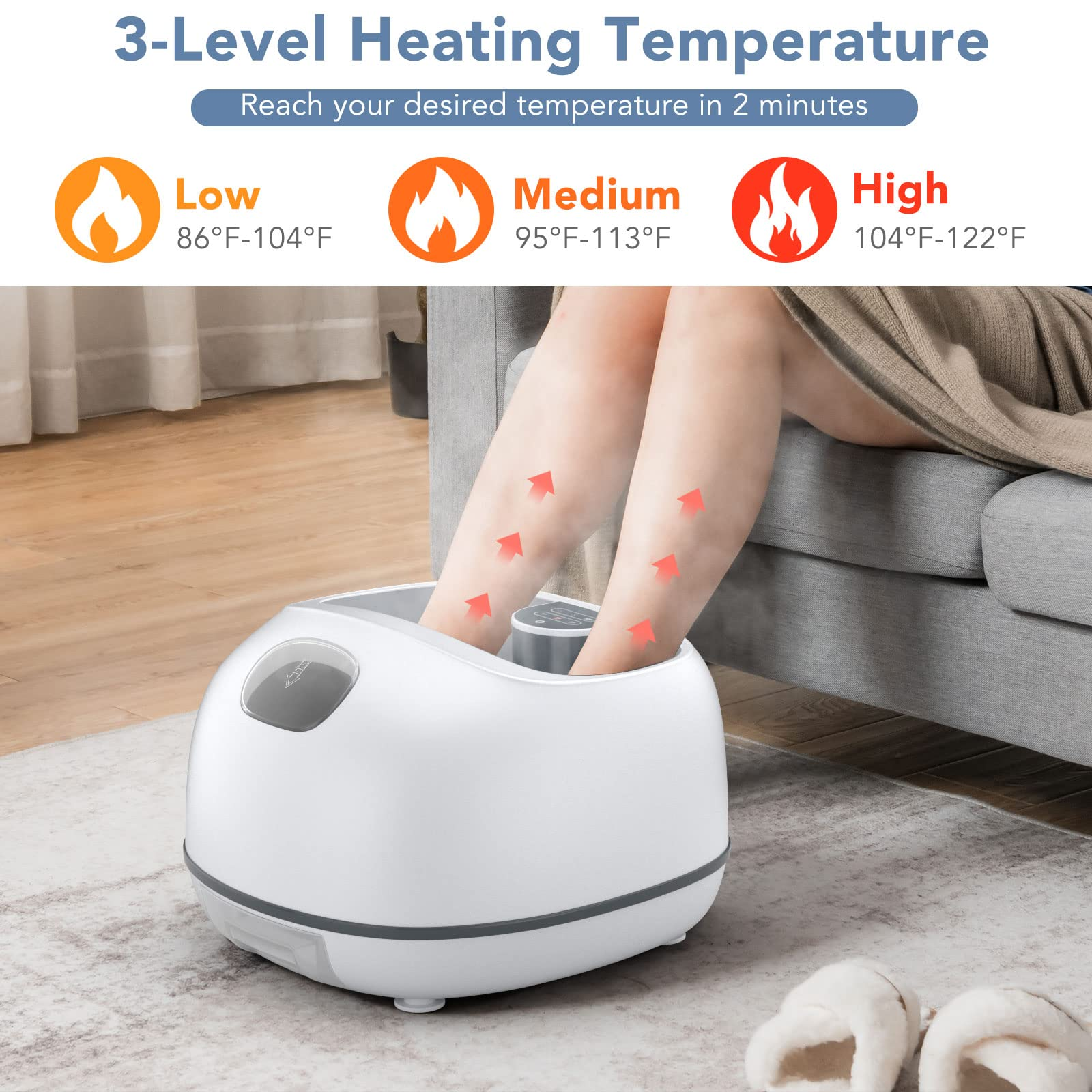 Giantex Steam Foot Spa Massager, Electric Foot Bath Sauna,3 Level Heating, Timing Function