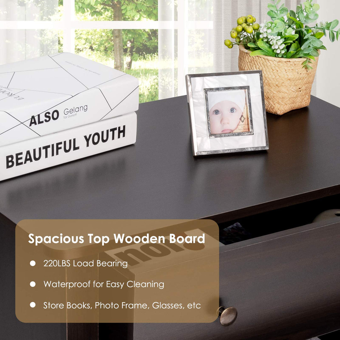 Giantex Modern Simple Dresser 3-Drawers Chest with Solid Curved Legs
