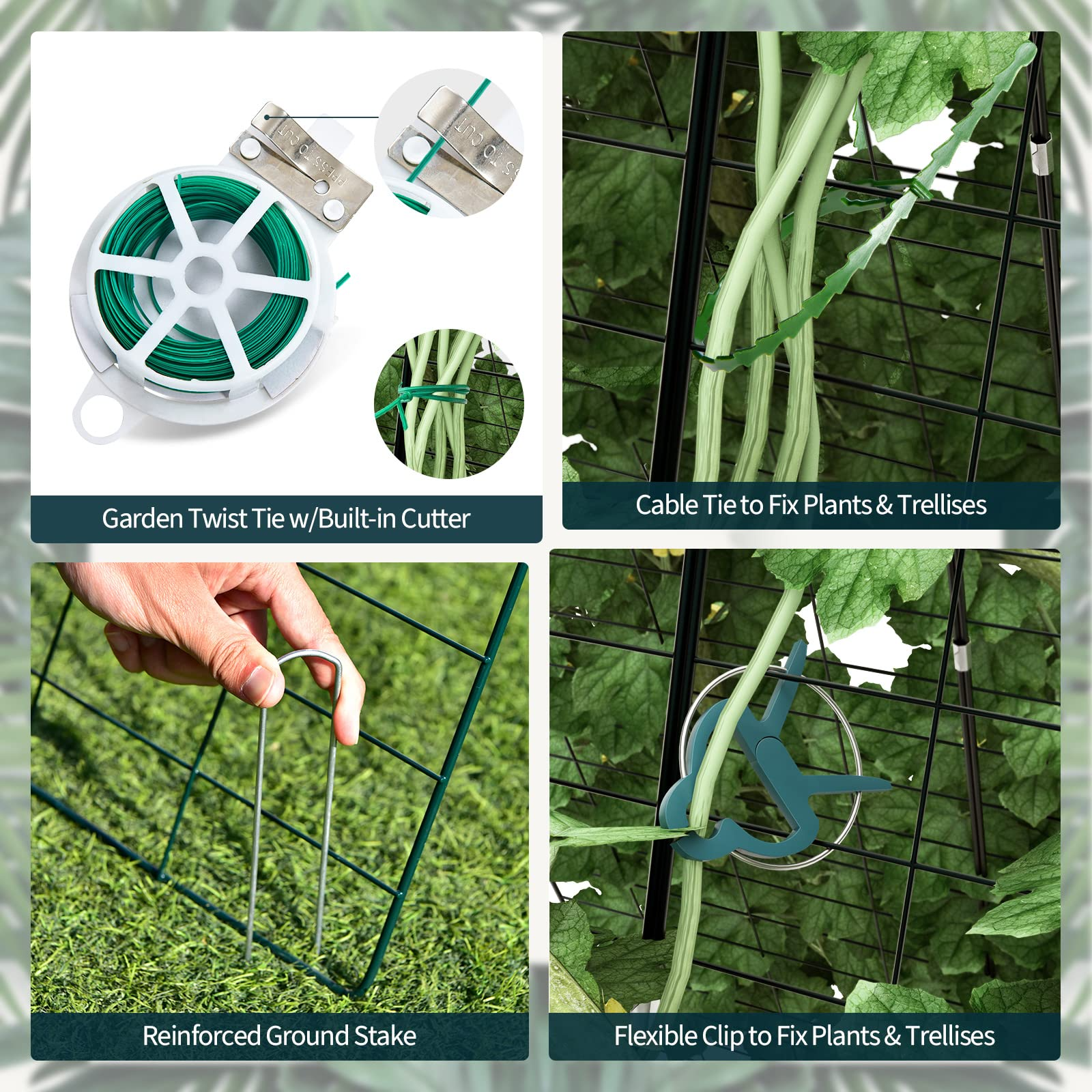 8 Panels Cucumber Trellis, A-Frame Garden Trellis for Plant Climbing