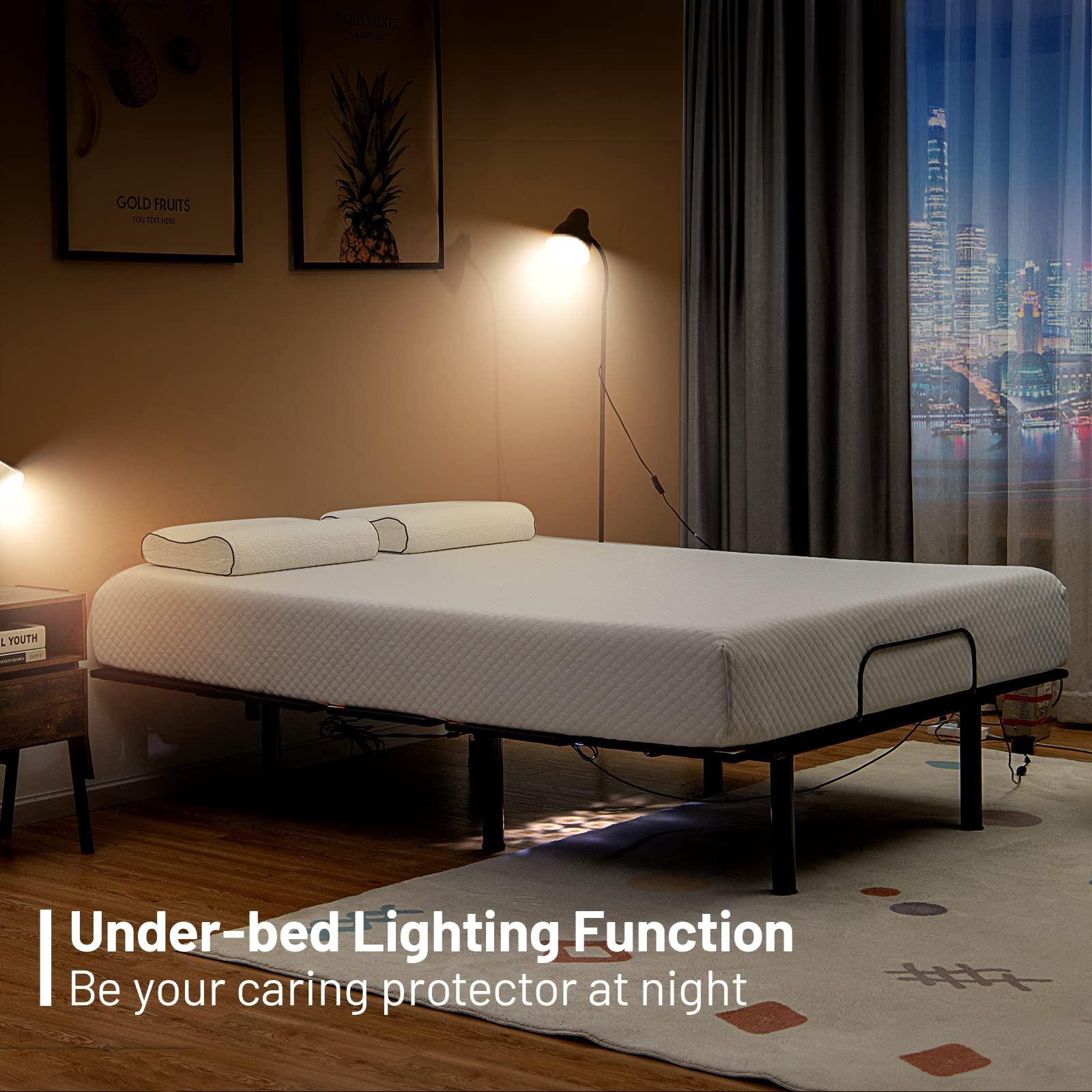 Giantex Adjustable Bed Base w/ Wireless Remote Control, Electric Bed Frame