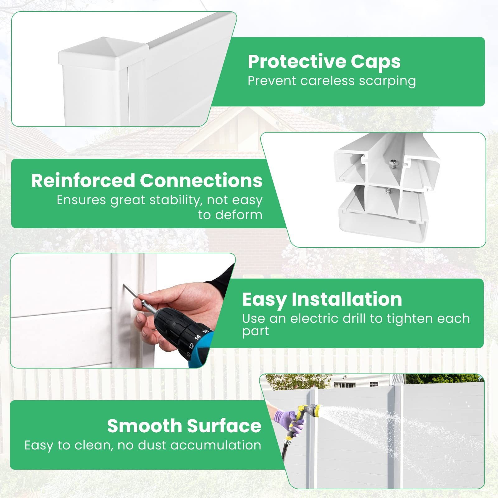 Trash Can Enclosure with 3 Stakes - Giantex