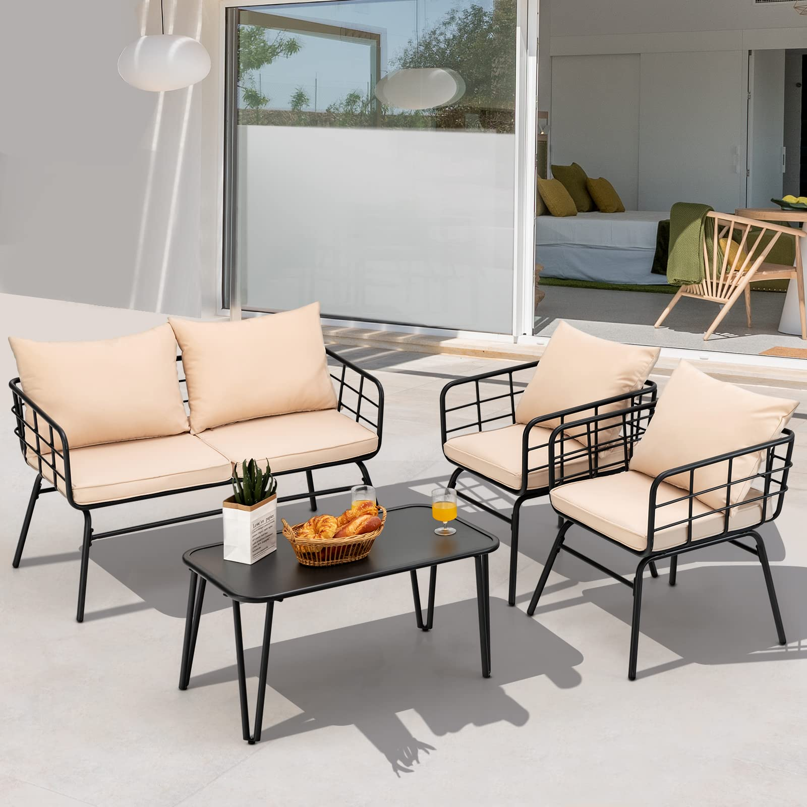 Giantex 4 Piece Patio Conversation Set