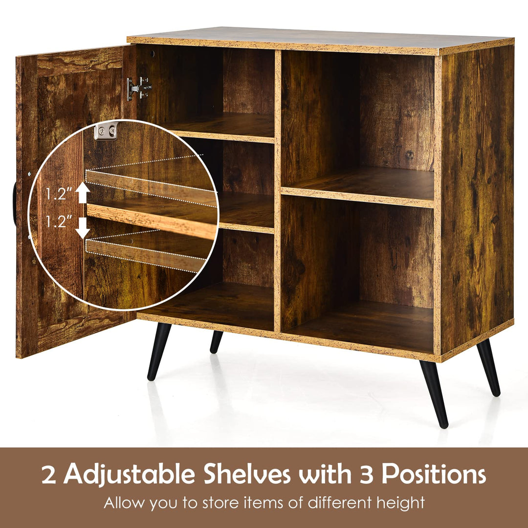 Giantex Mid-Century Storage Cabinet, Buffet Sideboard with Single Door & Adjustable Shelves