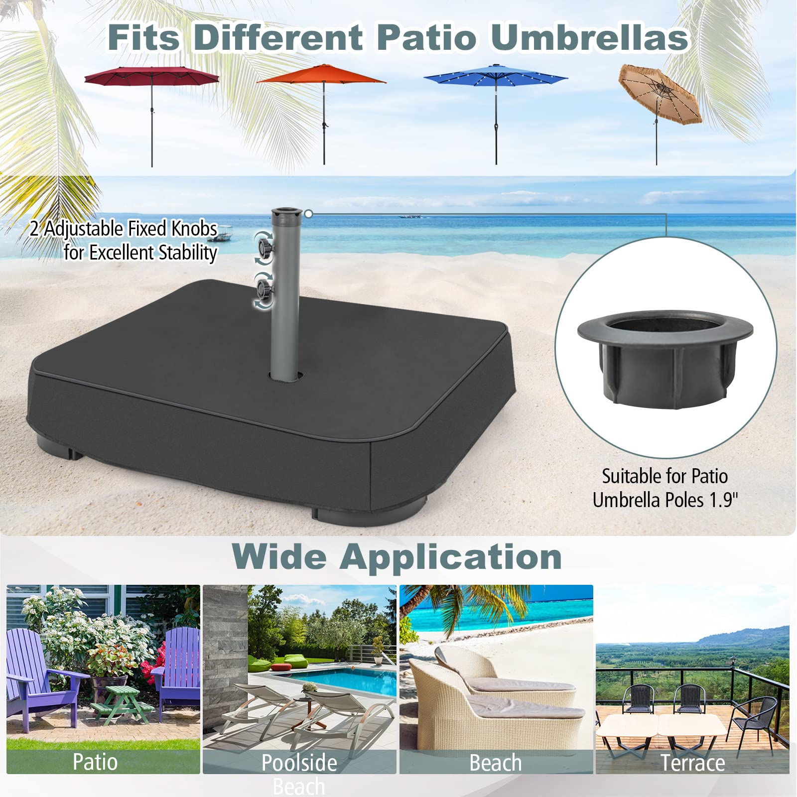 200 lbs Filled Umbrella Base - Giantex
