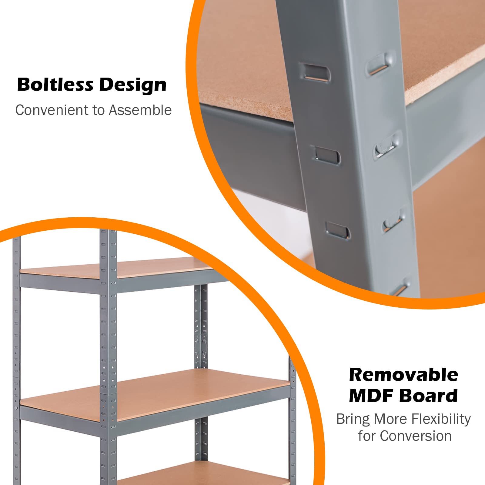 Storage Shelving Rack Utility Shelf 5-Tier | Heavy Duty 2750LBS Garage Shelves Shelving