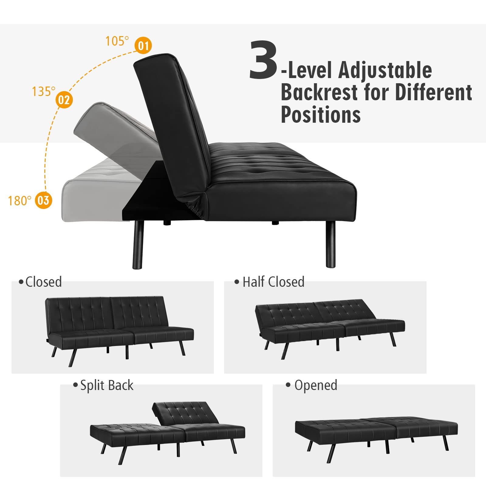 Giantex Convertible Sofa Bed, Futon Sleeper Couch