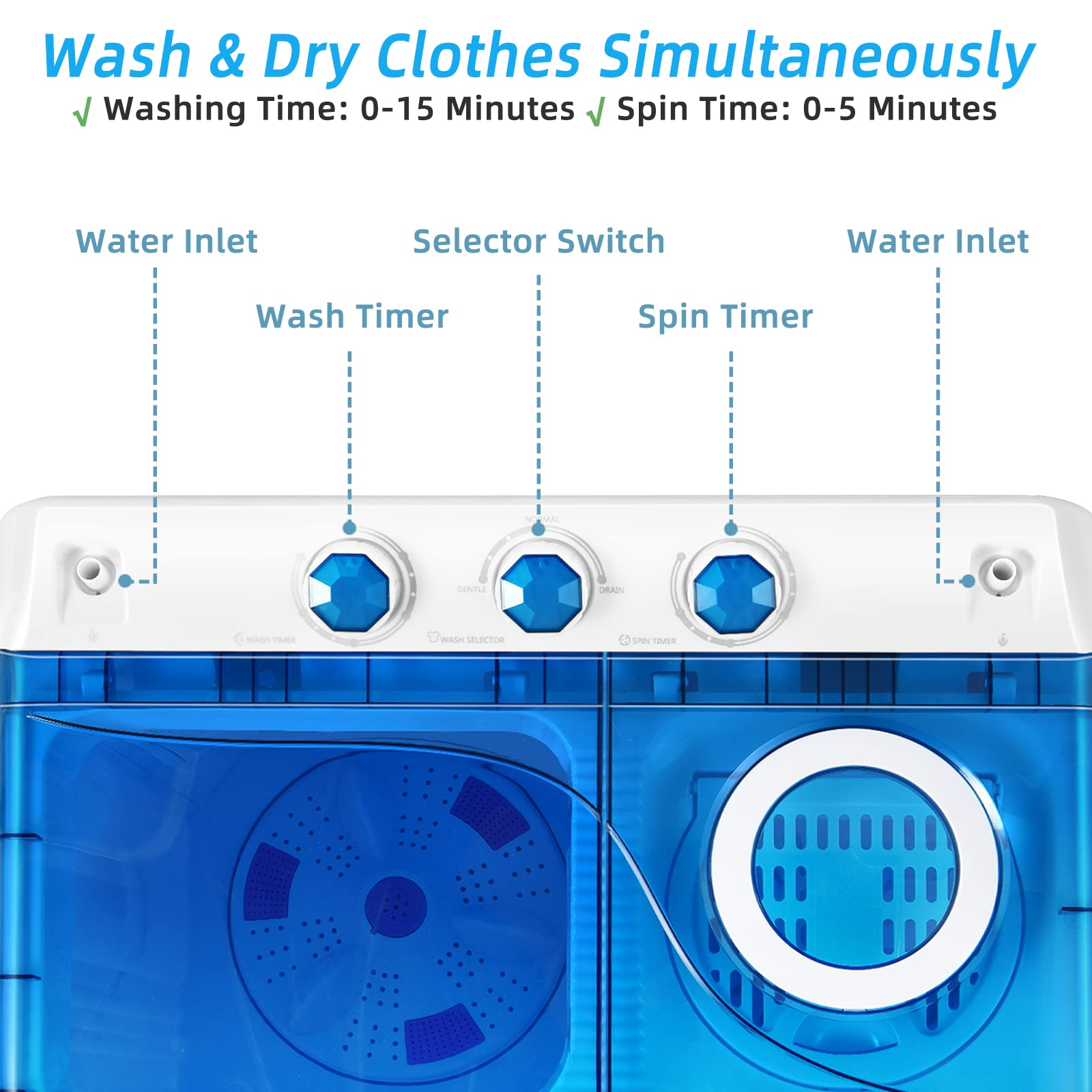 Portable Washing Machine w/Timer Control - Giantex
