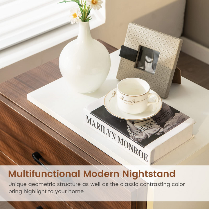 Giantex Modern Nightstand Set of 2 with 2 Drawers