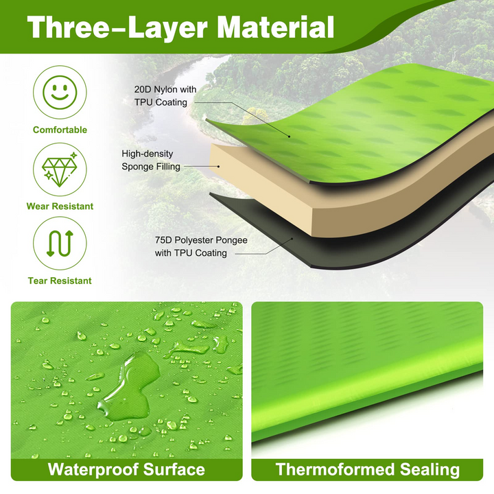 Waterproof Camping Air Mattress w/Carrying Bag for Tent | Camping Sleeping Pad