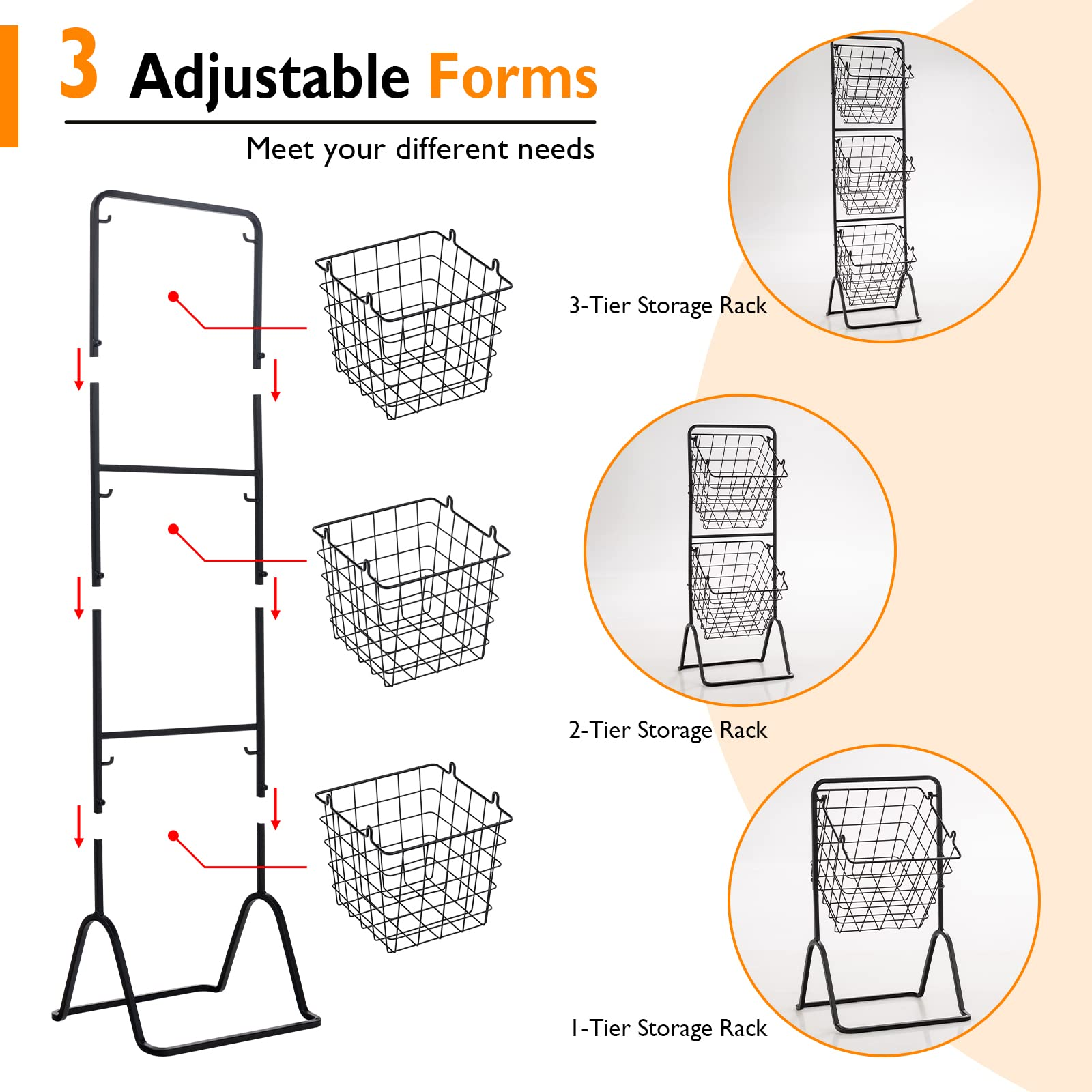 Giantex 3-Tier Wire Basket Stand