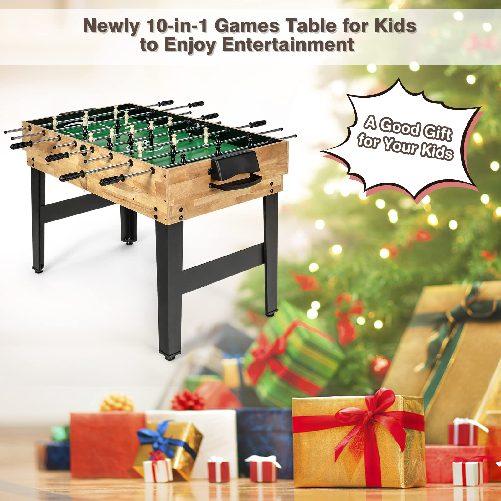 10-in-1 Multi Game Table, Combo Game Table Set w/Hockey - Giantex