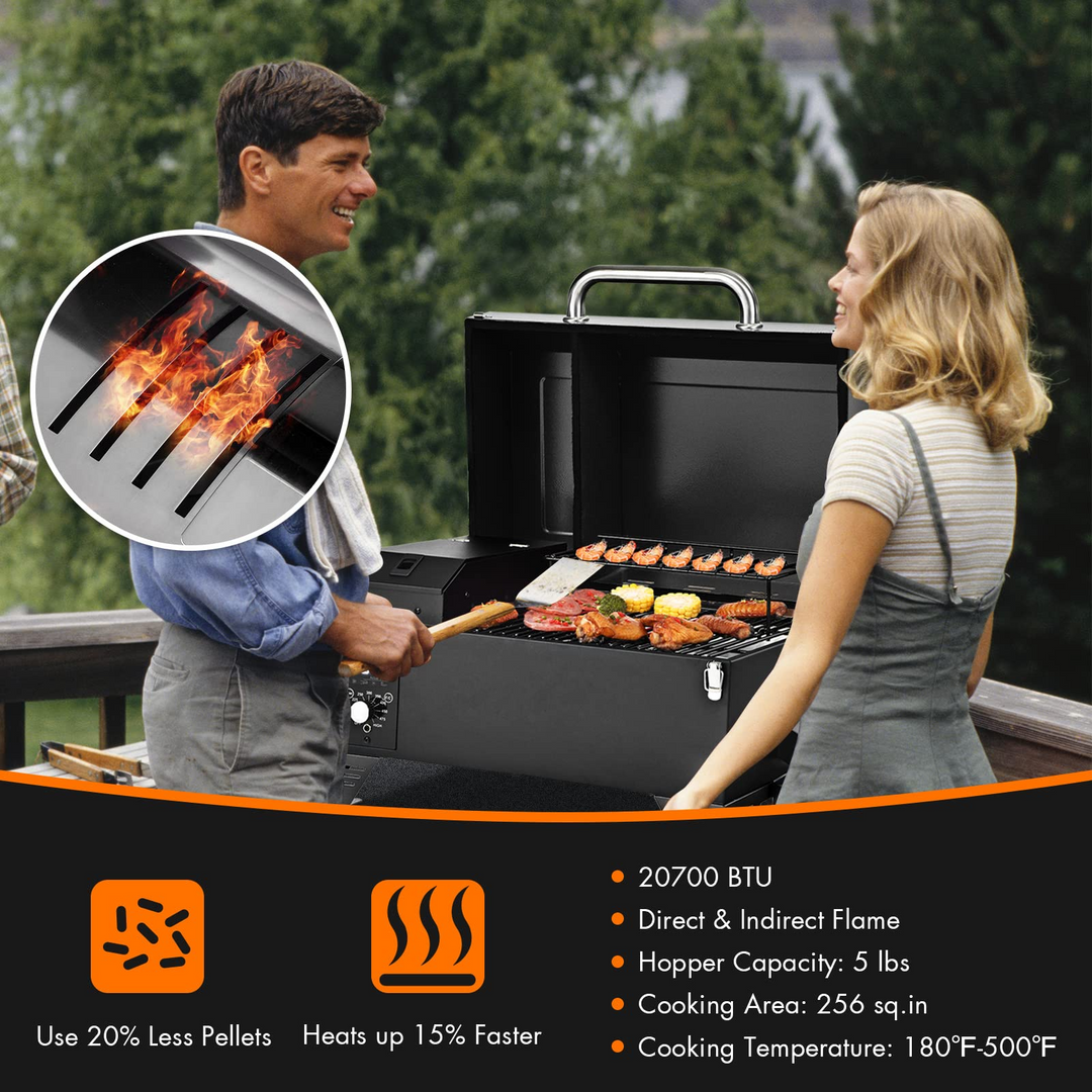 Giantex Portable Pellet Smoker Grill Set, 8-in-1 Electric Tabletop Pellet Grill