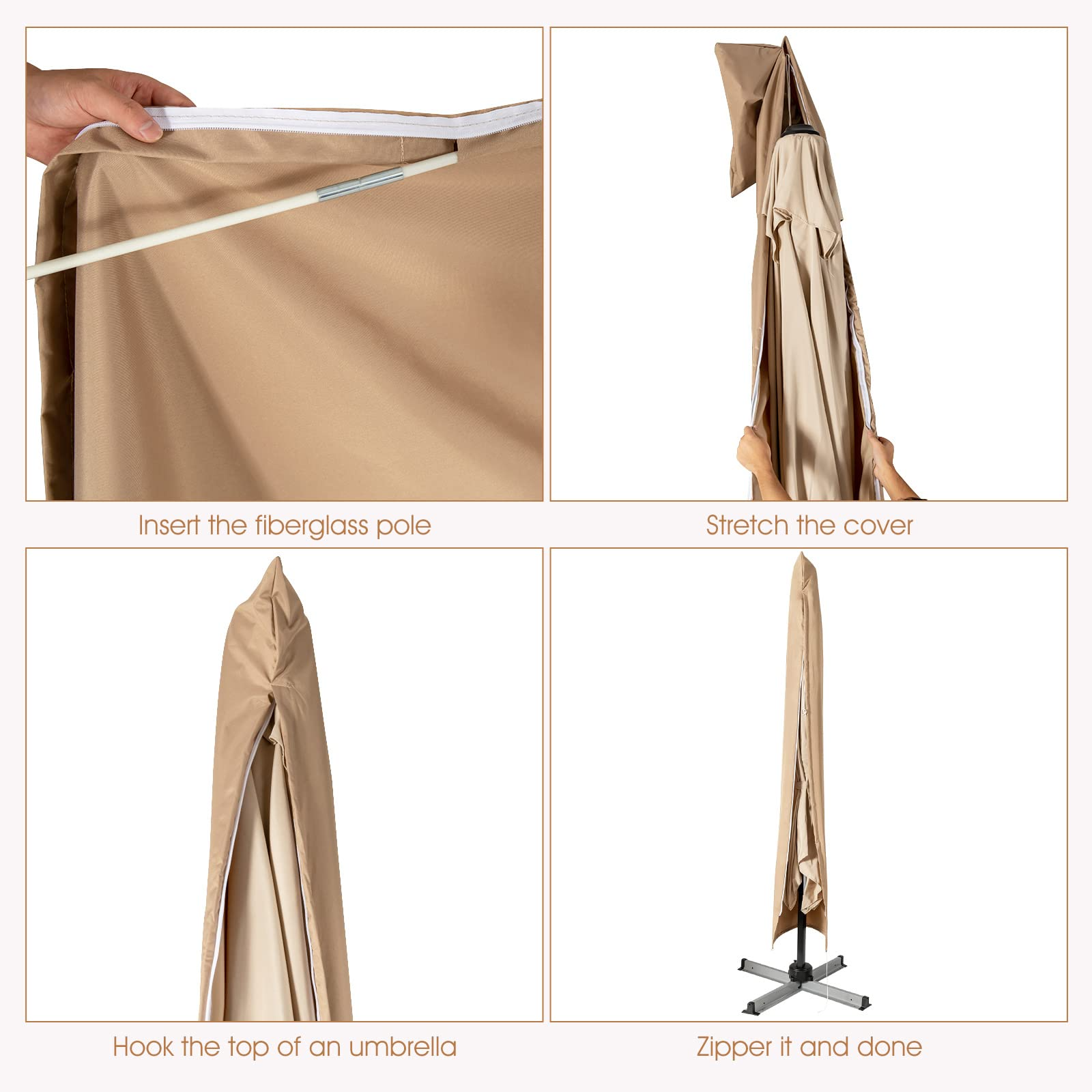 Patio Umbrella Cover for 10FT to 11FT Cantilever Umbrella