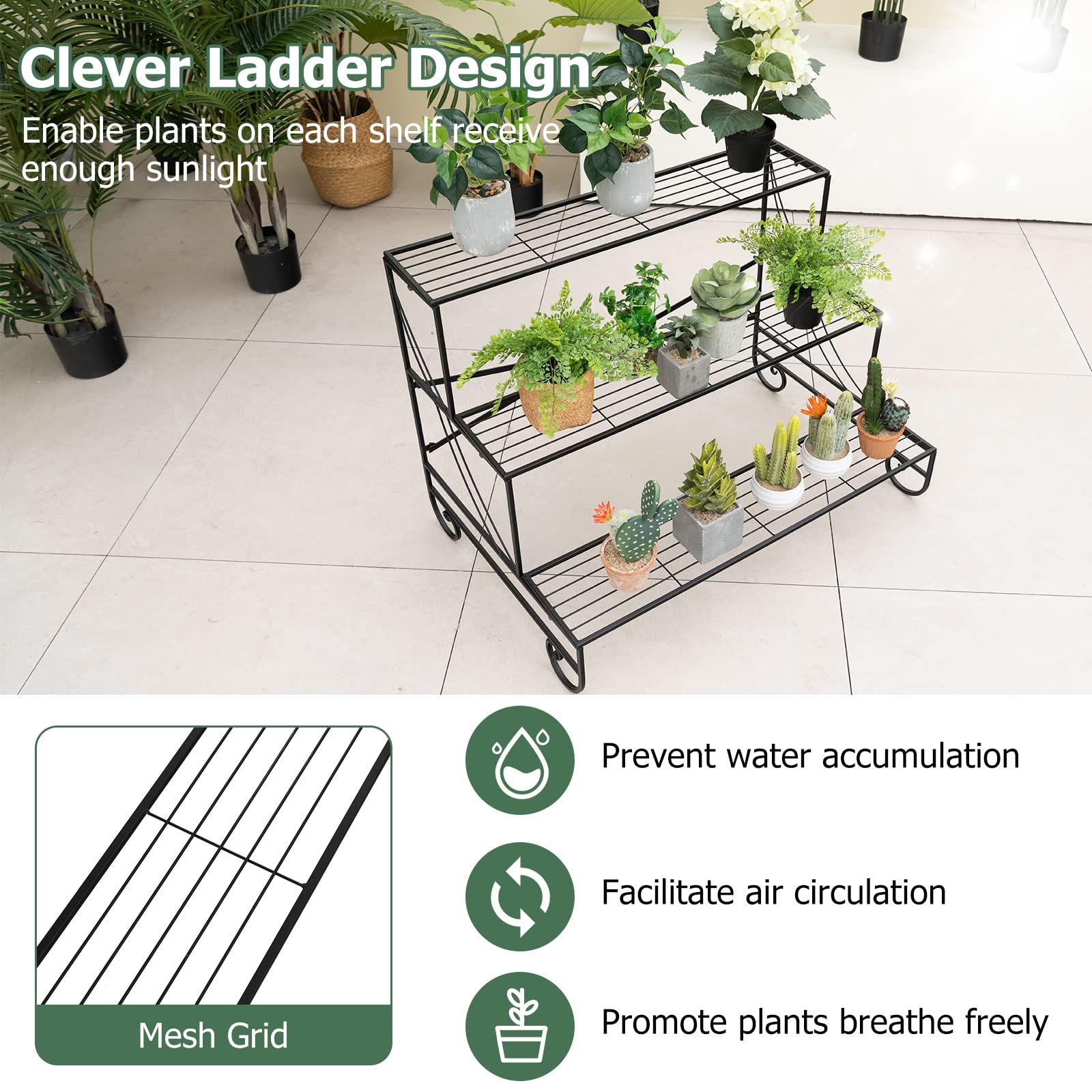 Giantex 3 Tier Metal Plant Stand