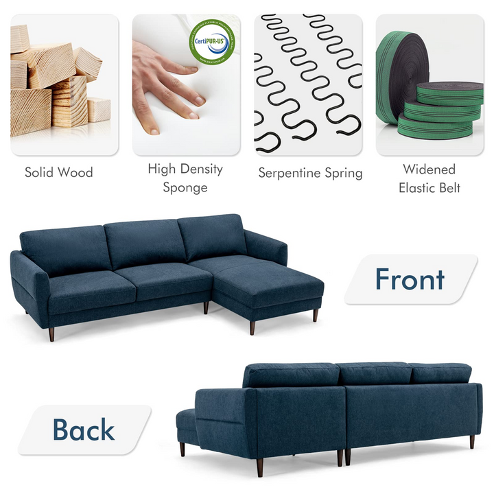 Giantex Sectional Sofa Couch Set, 3-Seat Sofa