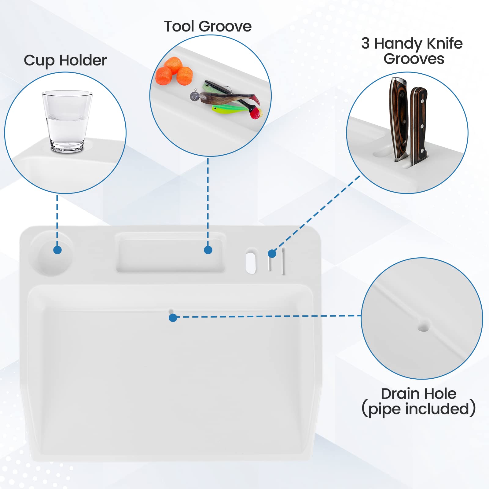 Giantex Small Folding Fish Cleaning Table with Knife Groove