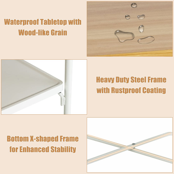 End Table on Wheels, 2-Tier Rolling Storage Cart - Giantex