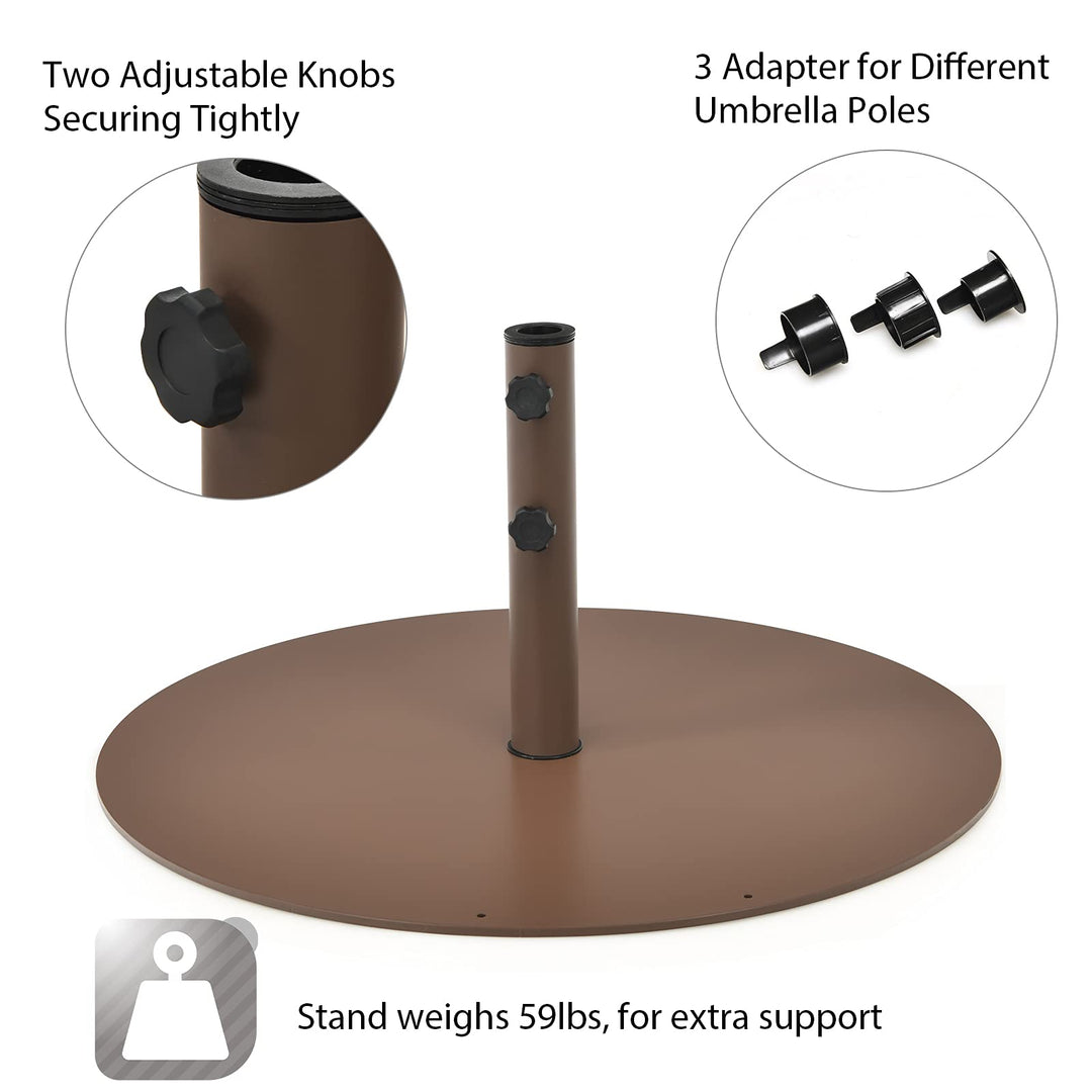 Giantex Patio Umbrella with Base Stand, 10ft Market Umbrella with 59 LBS Heavy-Duty Round Umbrella Stand