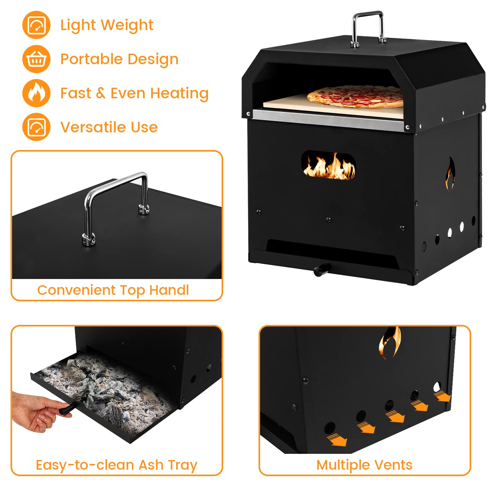 4-in-1 Outdoor Pizza Oven - Giantex