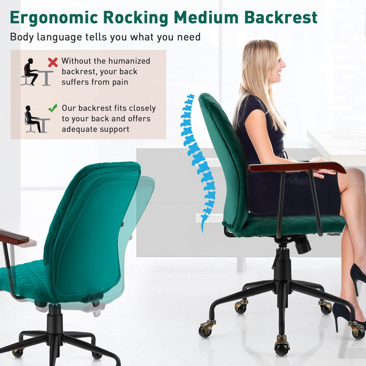 Giantex Velvet Home Office Desk Chair
