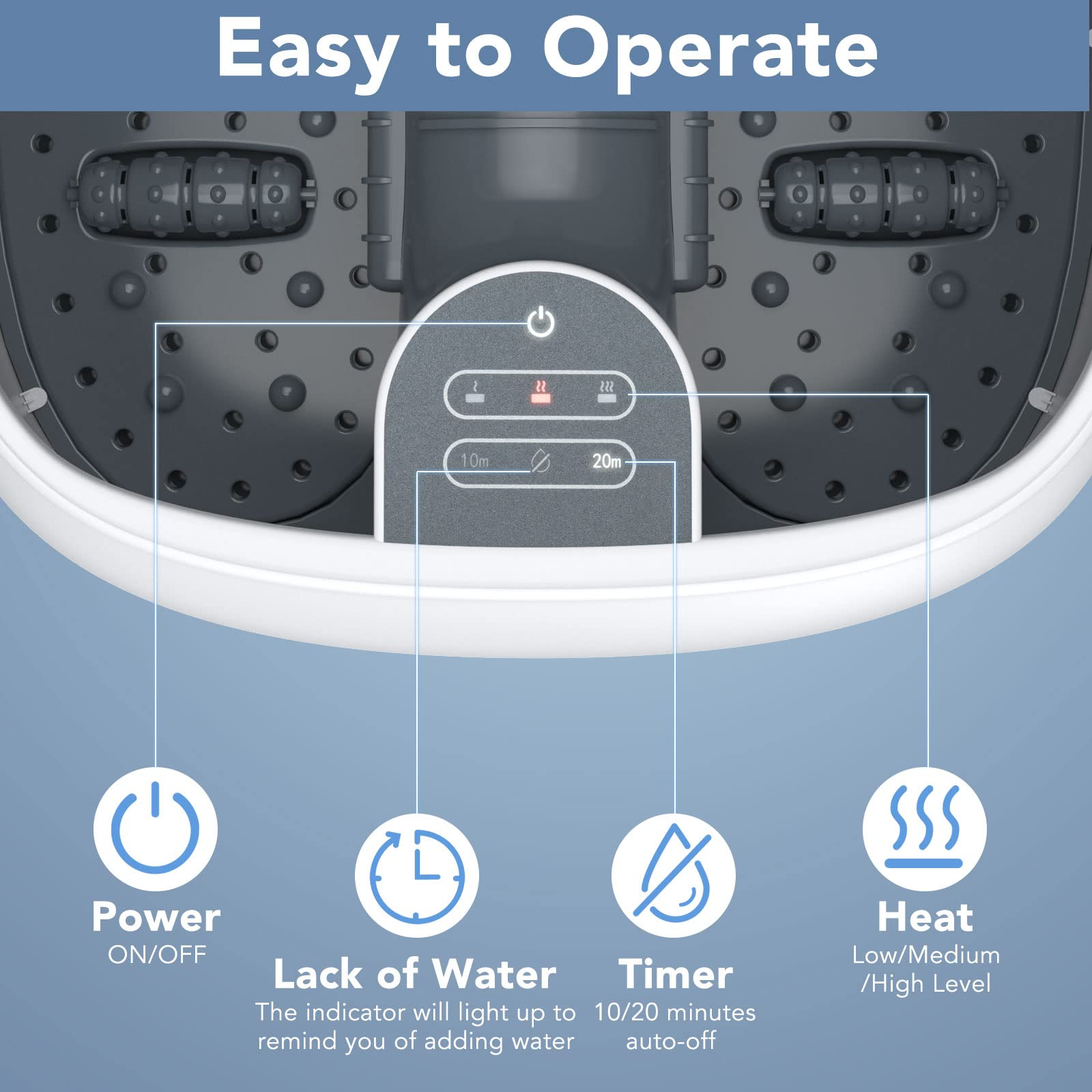 Giantex Steam Foot Spa Massager, Electric Foot Bath Sauna,3 Level Heating, Timing Function