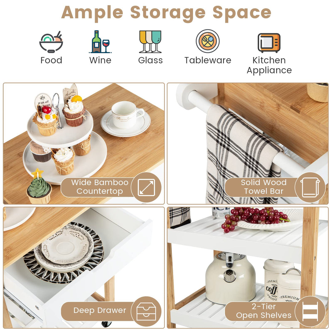 Kitchen Island Cart with Storage - Giantex