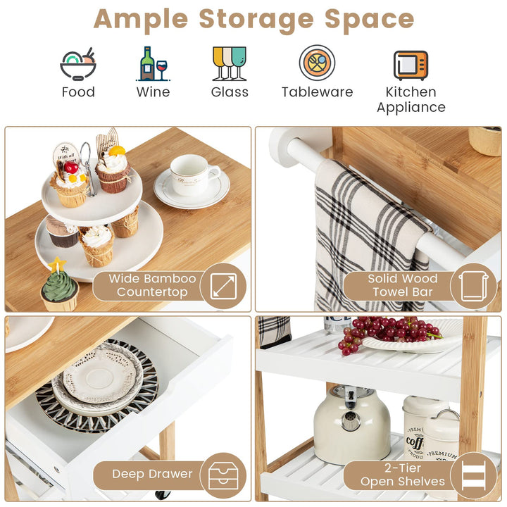 Kitchen Island Cart with Storage - Giantex