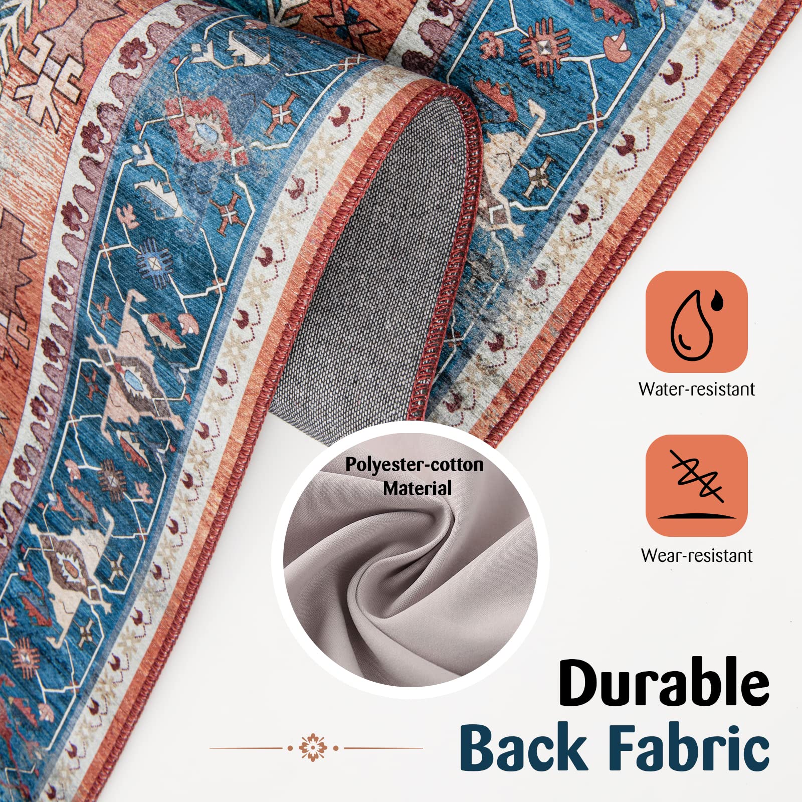 Giantex Area Rug, Easy to Clean Comfy Chic Vintage Floor Decoration Large Boho Area Carpet Rugs
