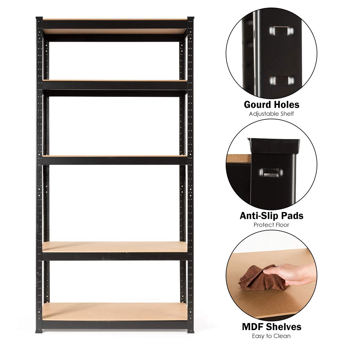 Storage Shelving Rack Utility Shelf 5-Tier | Heavy Duty 2750LBS Garage Shelves Shelving