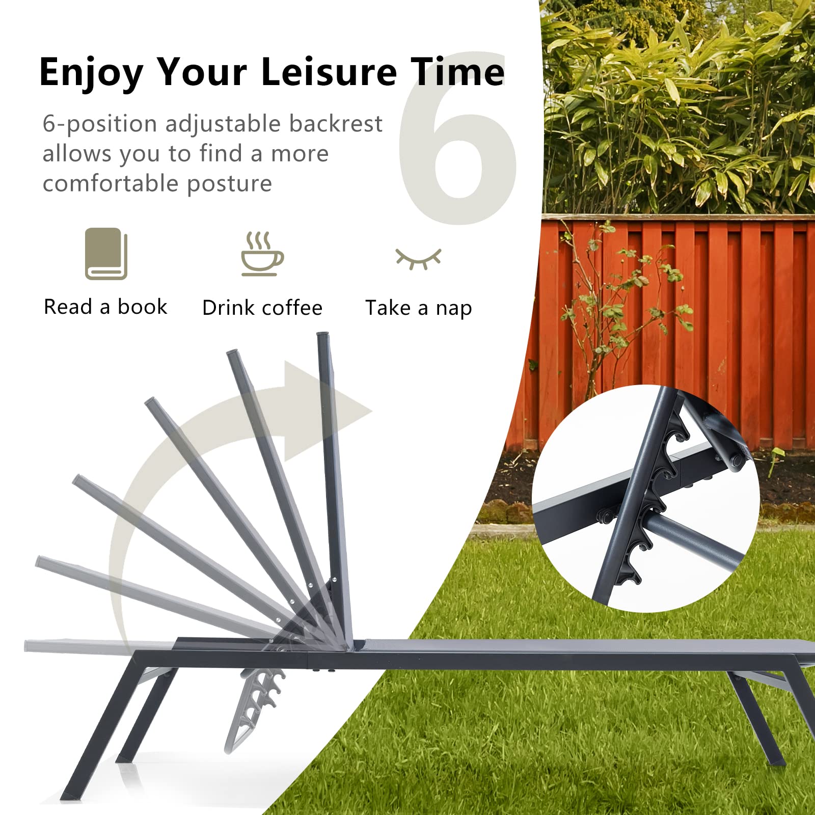 Giantex Patio Chaise Lounge Chair